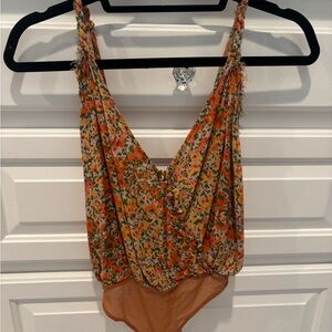 Free People Floral Print Bodysuit